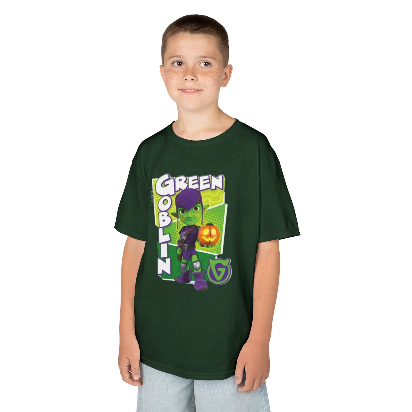 Kids Green Goblin Tee - Fun Halloween T-Shirt for Kids