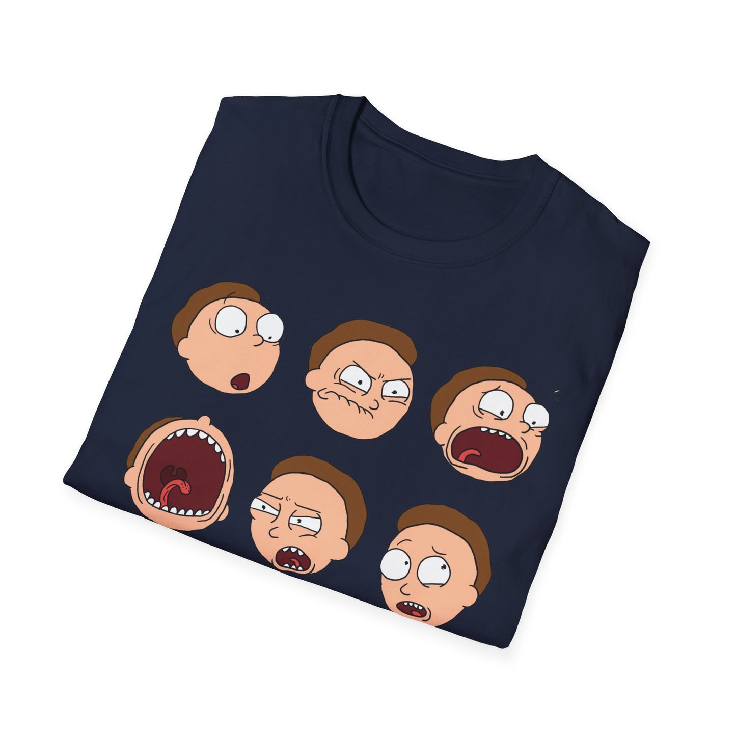 Funny Expressions Unisex Softstyle T-Shirt - Emotive Cartoon Faces