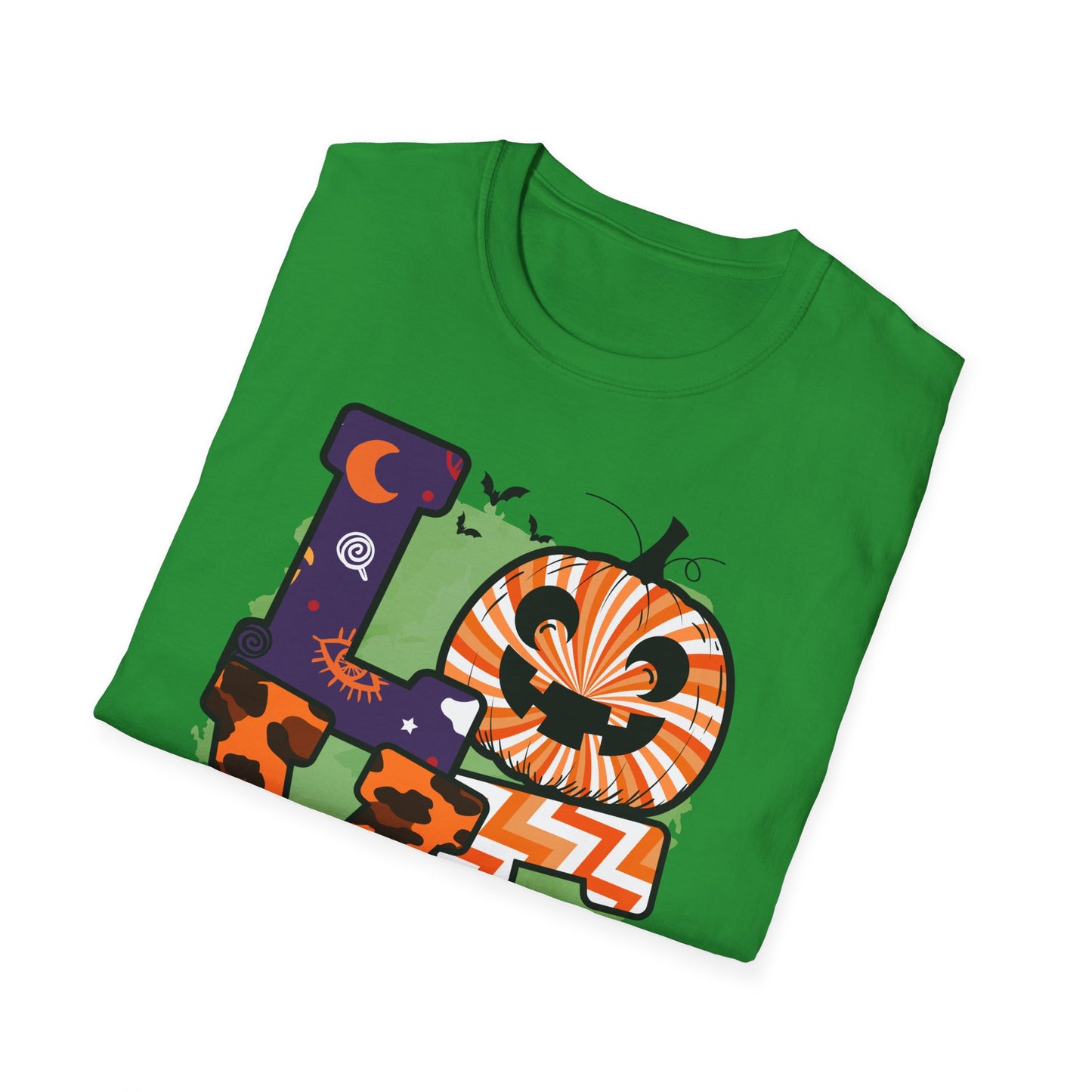 Halloween Love T-Shirt | Unisex Softstyle Tee for Fall | Spooky Season Apparel | Cute Halloween Shirt | Gift for Ghost Lovers