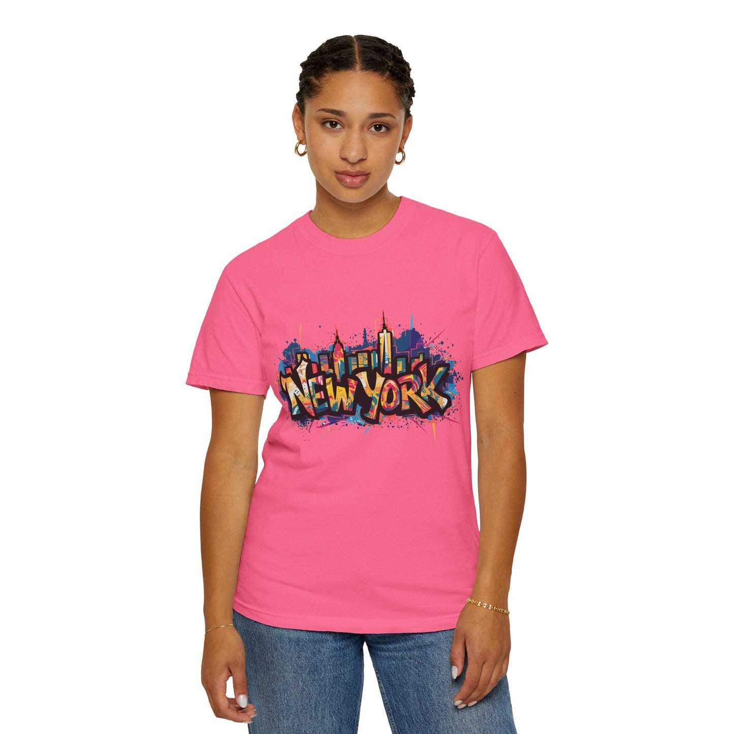 Colorful New York Graffiti T-Shirt, Streetwear Tee, City Vibe Shirt, Travel Souvenir Gift, Urban Fashion, Summer Outfit