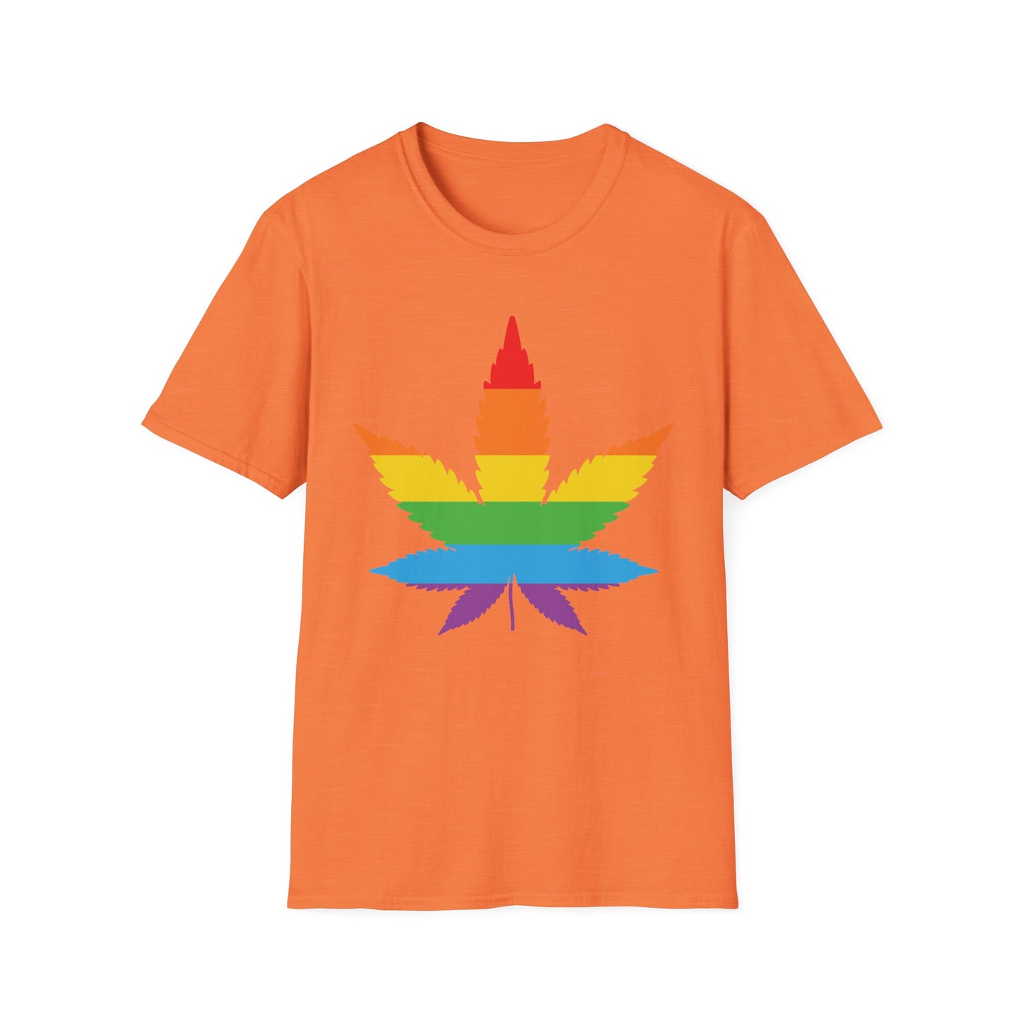 Rainbow Cannabis Leaf T-Shirt, Pride Shirt, LGBTQ+ Apparel, Gift for Cannabis Lovers, Summer Fashion, Unisex Tee