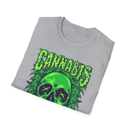 Green Skull Cannabis Unisex T-Shirt – Perfect for Stoner Culture and Everyday Wear