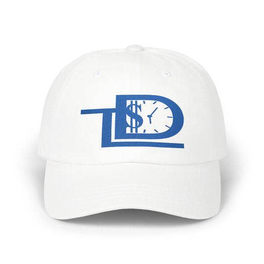 White Classic Dad Cap with Dollar Clock Design - Perfect for Gifting, Casual Outings, and Everyday Wear