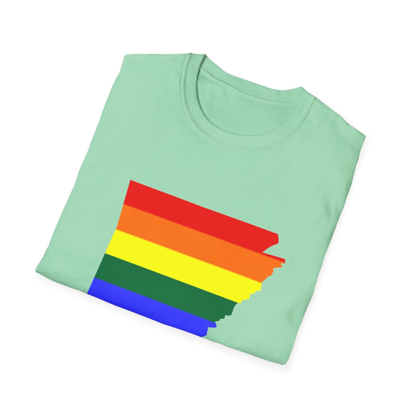 Pride Arkansas T-Shirt, Unisex Rainbow Tee, LGBTQ+ Apparel, Softstyle T-Shirt, Equality Shirt, Gift for Pride Month