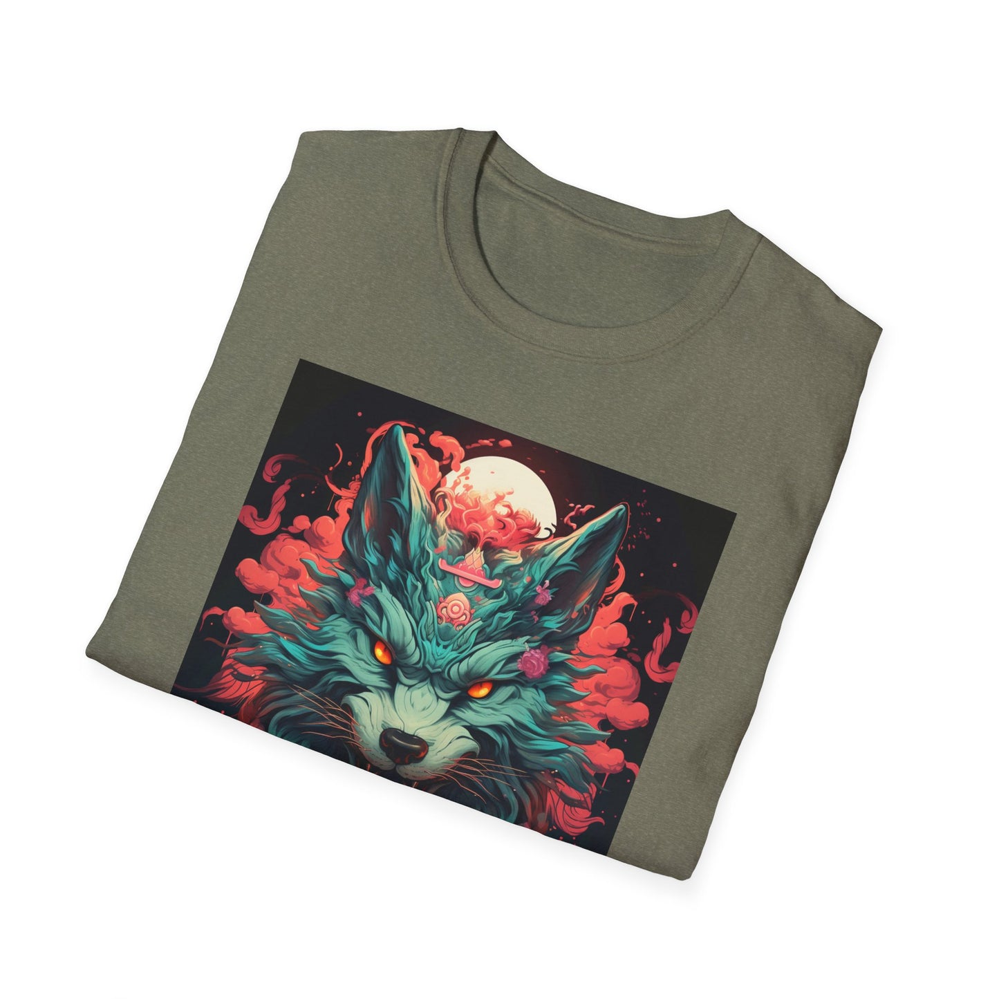 Mystical Wolf Unisex T-Shirt - Softstyle Tee, Graphic Tee, Animal Lover Gift, Unique Apparel, Nature-Inspired Clothing