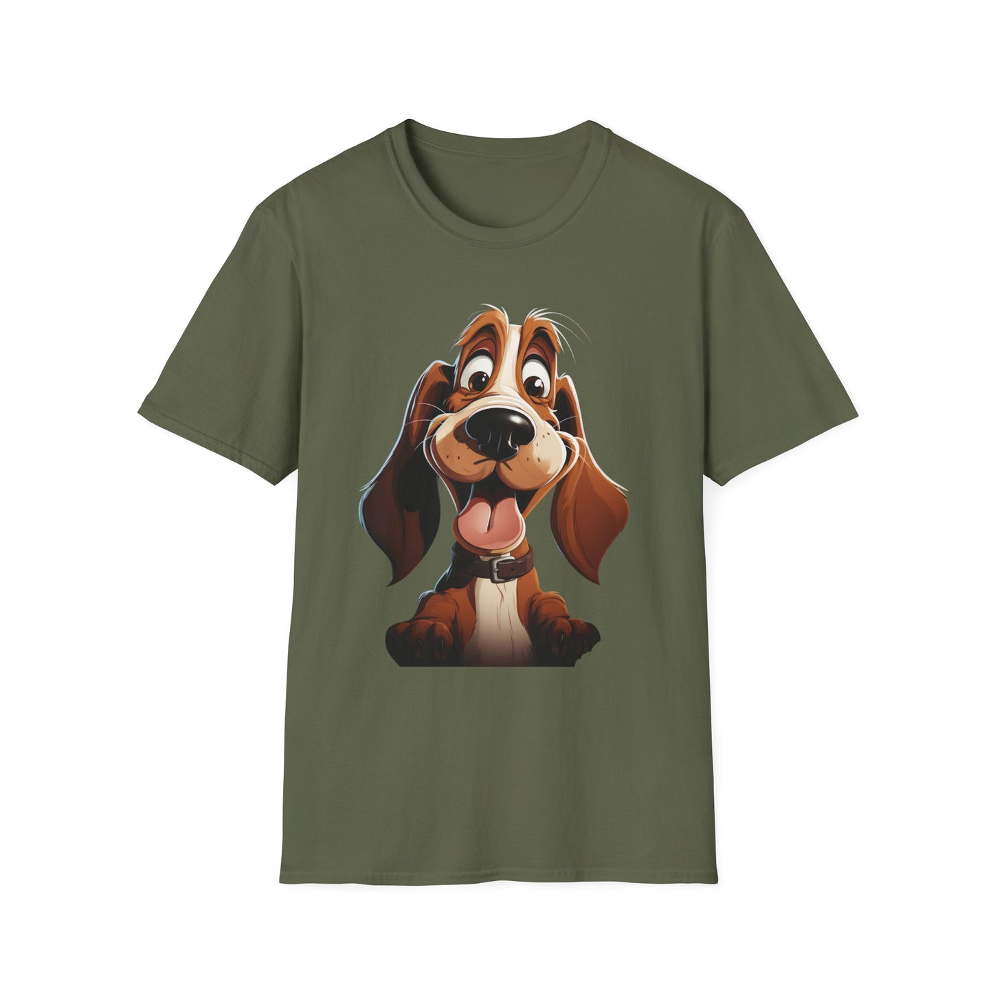 Cute Cartoon Dog Unisex Softstyle T-Shirt - Perfect for Pet Lovers