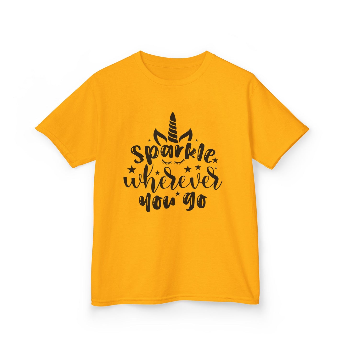 Sparkle Wherever You Go Kids Heavy Cotton Tee - Playful Unicorn Design