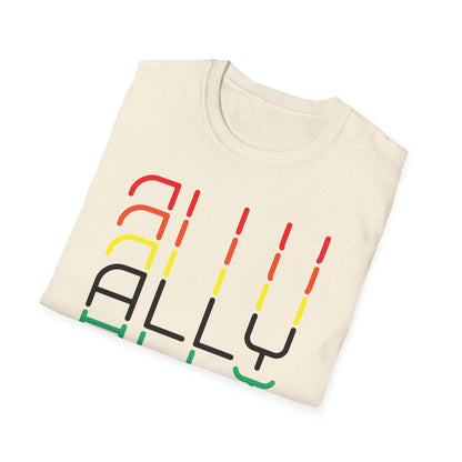 Pride Ally Unisex T-Shirt | Softstyle Tee for LGBTQ+ Support | Perfect for Pride Month, Festivals, or Everyday Wear
