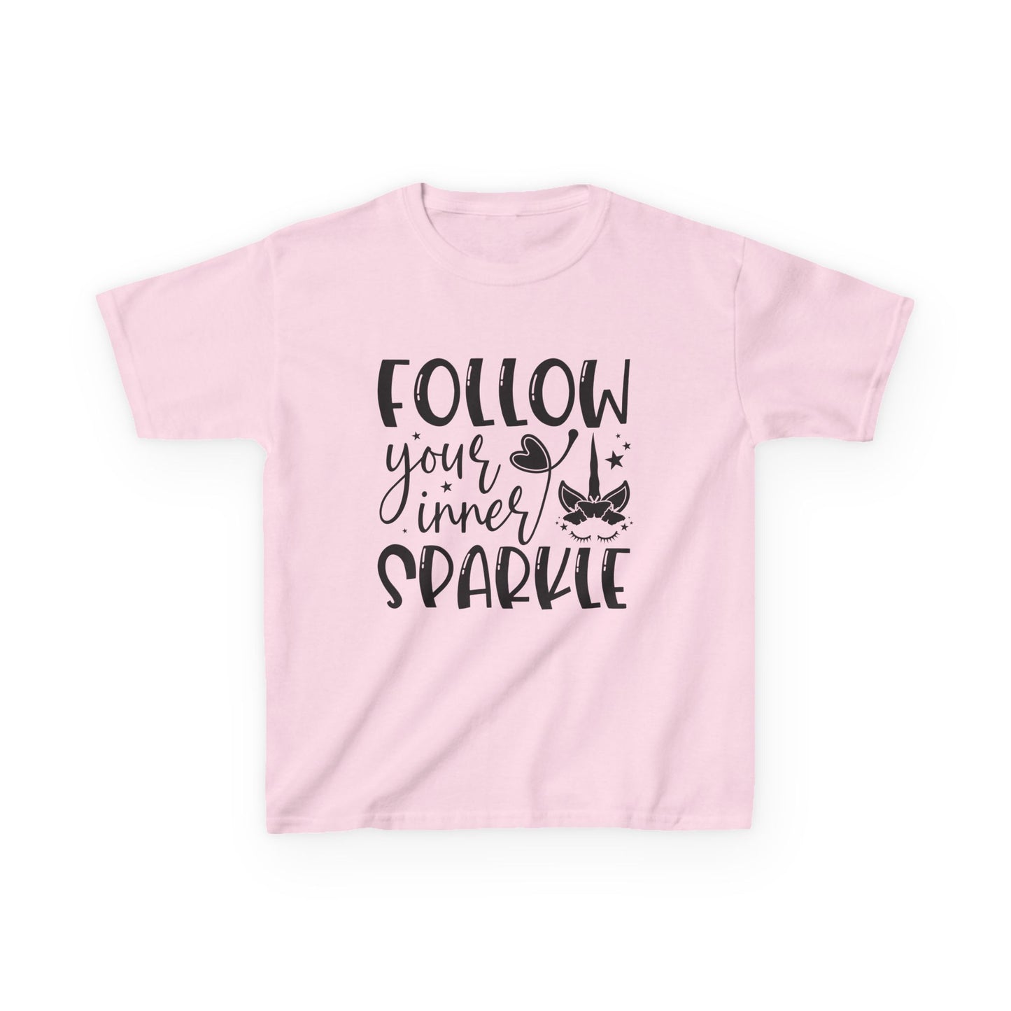 Kids Heavy Cotton™ Tee - Follow Your Inner Sparkle T-Shirt for Creative Kids