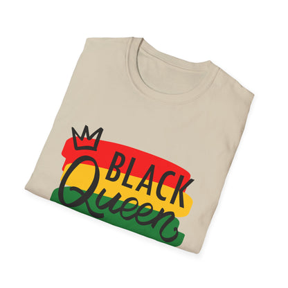 Black Queen Unisex Softstyle T-Shirt | Empowerment, Cultural Pride, Casual Wear, Gift for Her, Black History Month