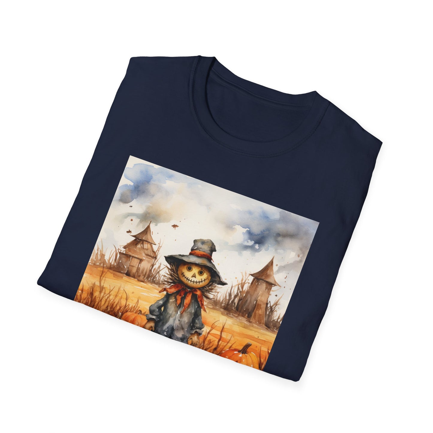 Autumn Scarecrow T-Shirt, Fall Halloween Tee, Pumpkin Patch Shirt, Unisex Graphic Top, Cozy Harvest Apparel
