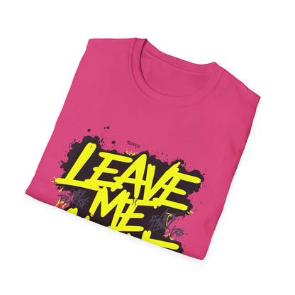 Unisex Softstyle T-Shirt with 'Leave Me Alone' Design - Funny Gift, Casual Wear, Relaxation, Self-Care, Gifts for Introverts