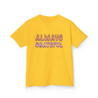 Kids Grateful Tee, Cute Kids Shirt, Positive Vibes T-Shirt, Gratitude Apparel, Gifts for Kids, Everyday Wear, Birthday Gift