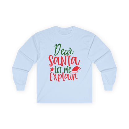Unisex Holiday Long Sleeve Tee - Perfect for Christmas, Family Gatherings, Fun Gift, Cozy Winter Wear, Dear Santa Design