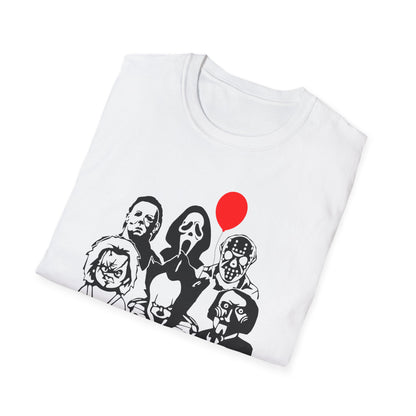 Horror-Themed Unisex T-Shirt, Trendy Graphic Tee, Gifts for Fans, Casual Wear, Horror Lovers Apparel, Halloween Costume Shirt