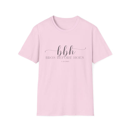 Bros Before Hoes T-Shirt, Unisex Softstyle Tee, Funny Friendship Shirt, Casual Wear, Gift for Best Friends, Humorous Apparel