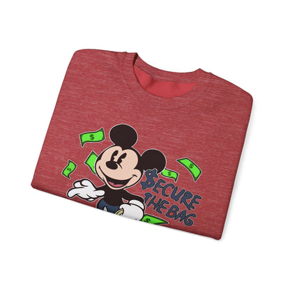 Mickey Mouse Secure the Bag Sweatshirt, Fun Crewneck, Trendy Unisex Apparel, Gift for Disney Lovers, Cozy Streetwear