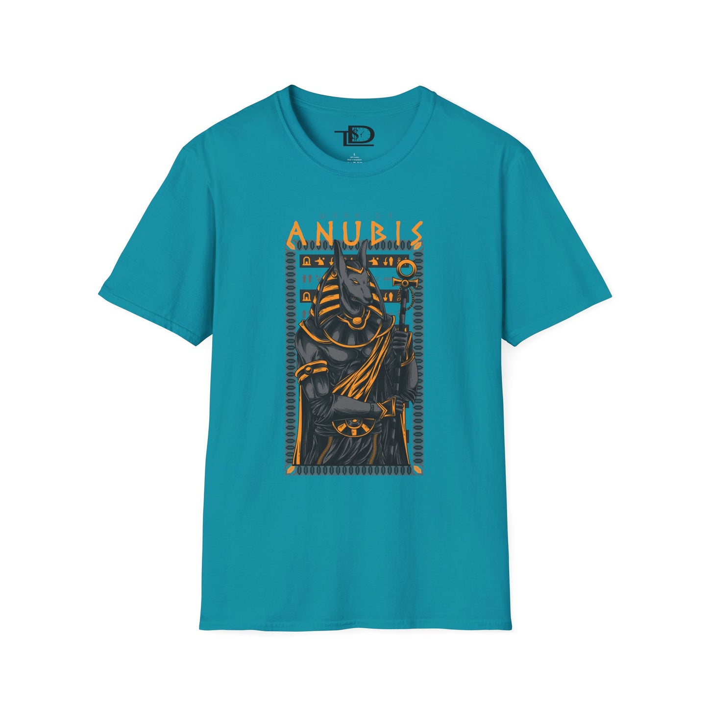 Anubis Unisex Softstyle T-Shirt, Egyptian Mythology Tee, Graphic Tee, Casual Wear for Fans, Gift for Halloween or Birthdays