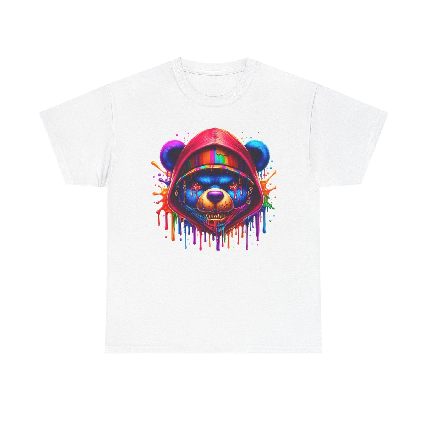 Colorful Graffiti Bear Unisex Heavy Cotton Tee