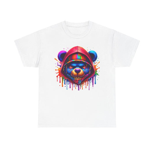 Colorful Graffiti Bear Unisex Heavy Cotton Tee