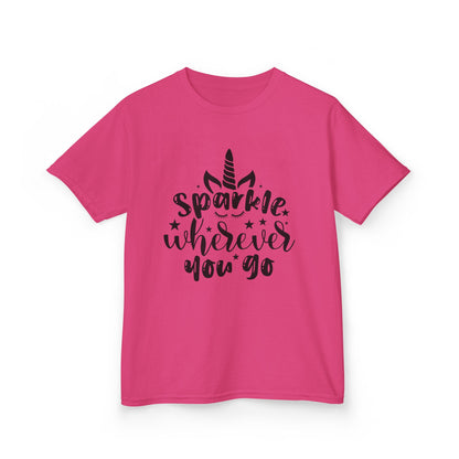 Sparkle Wherever You Go Kids Heavy Cotton Tee - Playful Unicorn Design