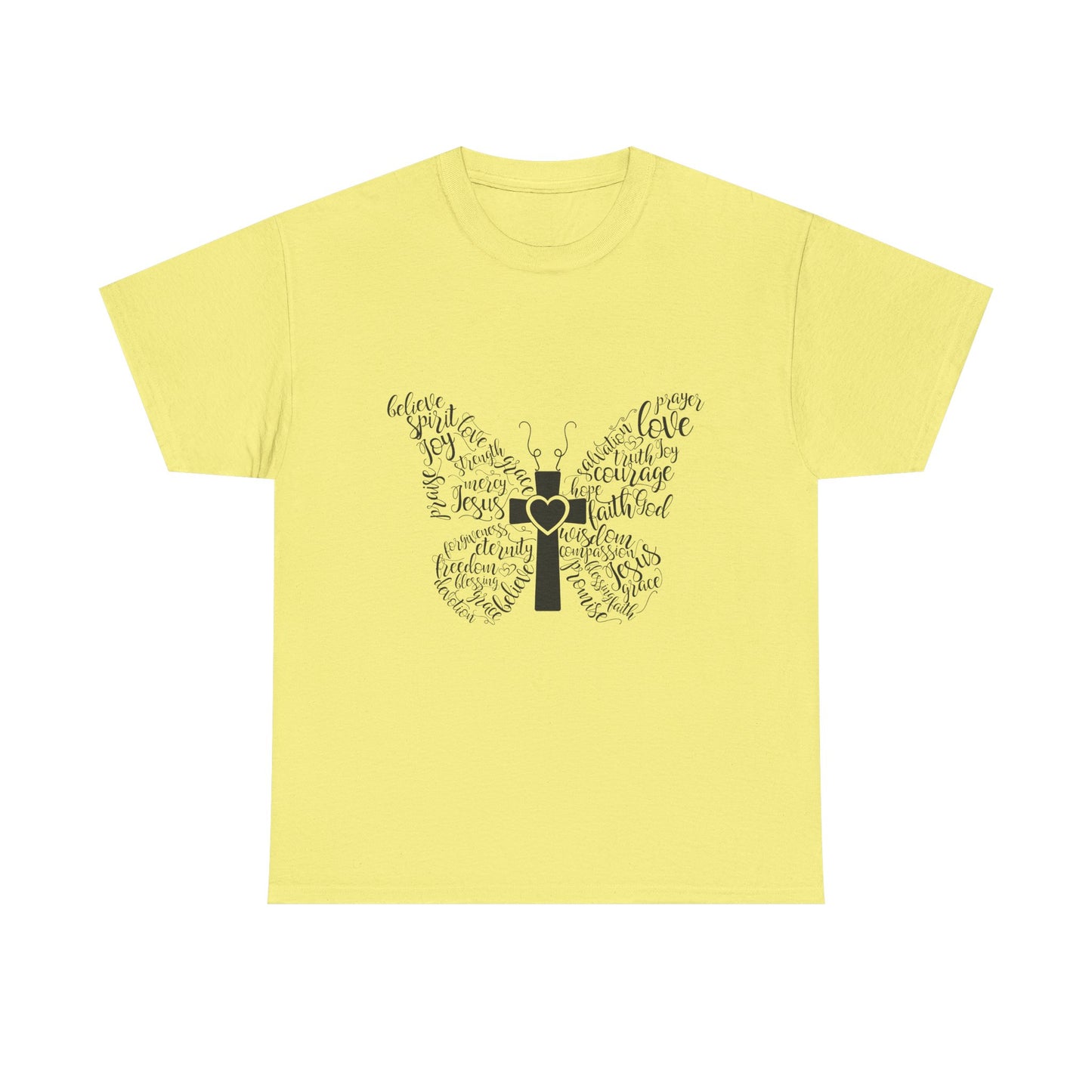 Inspirational Butterfly Unisex Heavy Cotton Tee - Love and Hope Design