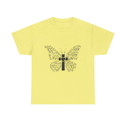 Inspirational Butterfly Unisex Heavy Cotton Tee - Love and Hope Design