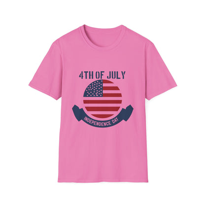 4th of July Unisex Softstyle T-Shirt, Independence Day Tee, Patriotic Shirt, July 4th Celebration Apparel, Summer BBQ Top