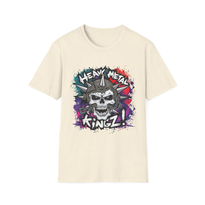 Heavy Metal Kingz Unisex Softstyle T-Shirt, Rock Music Tee, Gift for Metalheads, Concert Apparel, Edgy Graphic Shirt