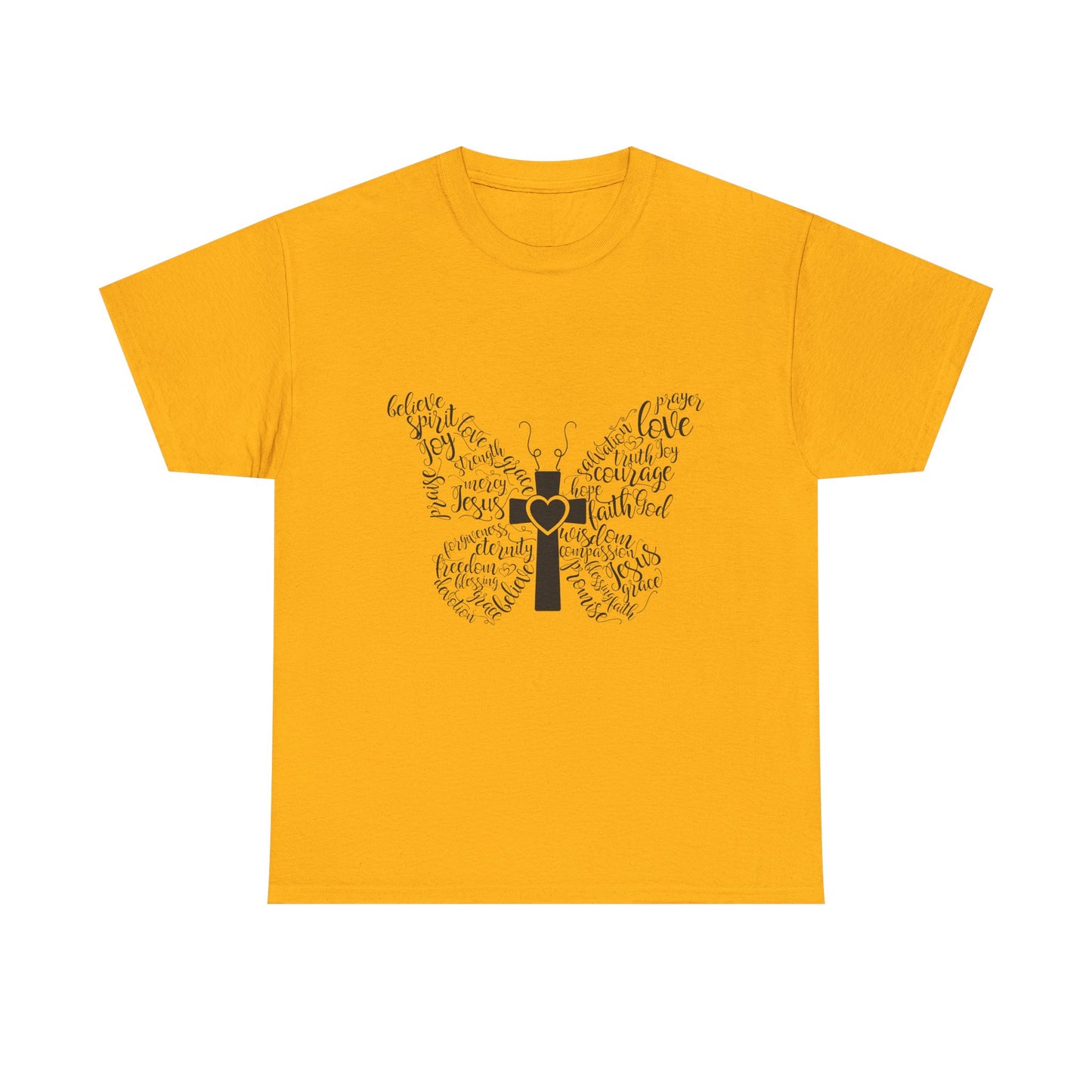 Inspirational Butterfly Unisex Heavy Cotton Tee - Love and Hope Design