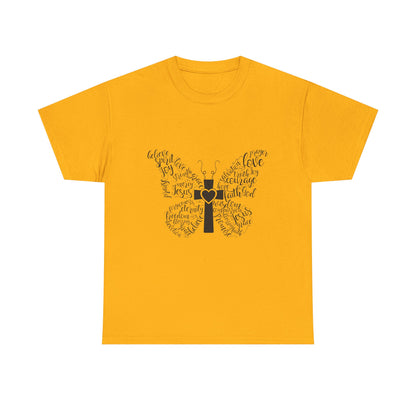 Inspirational Butterfly Unisex Heavy Cotton Tee - Love and Hope Design