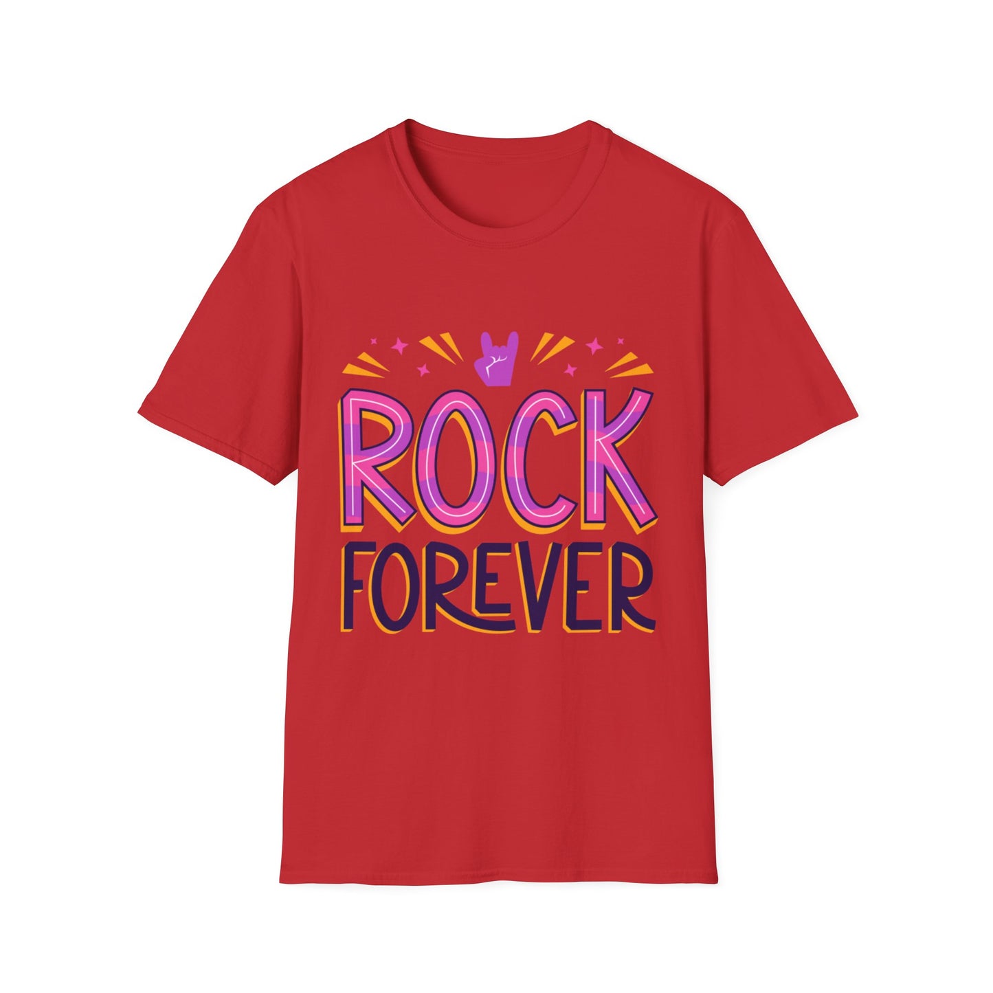 Rock Forever Unisex Softstyle T-Shirt, Music Lover Tee, Gift for Musicians, Festival Apparel, Rock Band T-Shirt