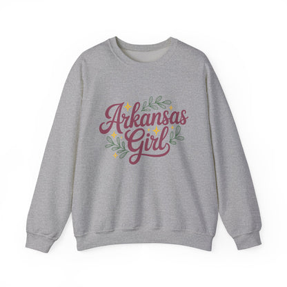 Sweatshirt — "Arkansas Girl" Floral Crewneck