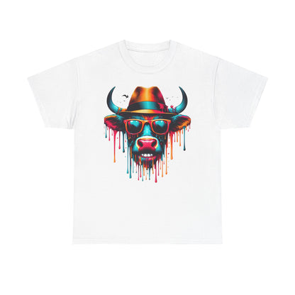 Cool Cow Graphic Unisex Heavy Cotton Tee - Fun Party T-Shirt