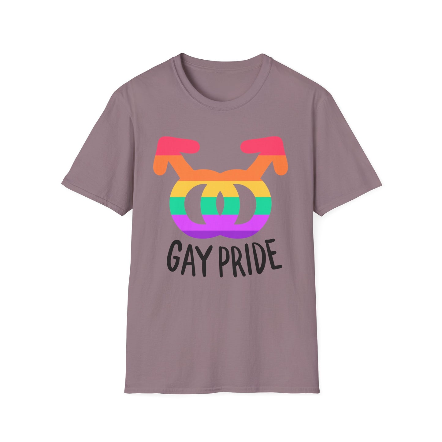 Gay Pride Unisex Softstyle T-Shirt | LGBTQ+ Pride Apparel, Festival Outfits, Gift for Allies, Rainbow Shirt
