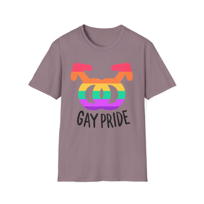 Gay Pride Unisex Softstyle T-Shirt | LGBTQ+ Pride Apparel, Festival Outfits, Gift for Allies, Rainbow Shirt