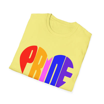 Pride Heart T-Shirt, LGBTQ Apparel, Unisex T-Shirt, Softstyle Tee, Gay Pride Shirt, Celebration Wear, Rainbow Love Tee