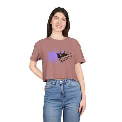 Royalty Queens Women's Crop Tee - Empowerment Top, Casual Wear, Birthday Gift, Summer Fashion, Confidence Boost