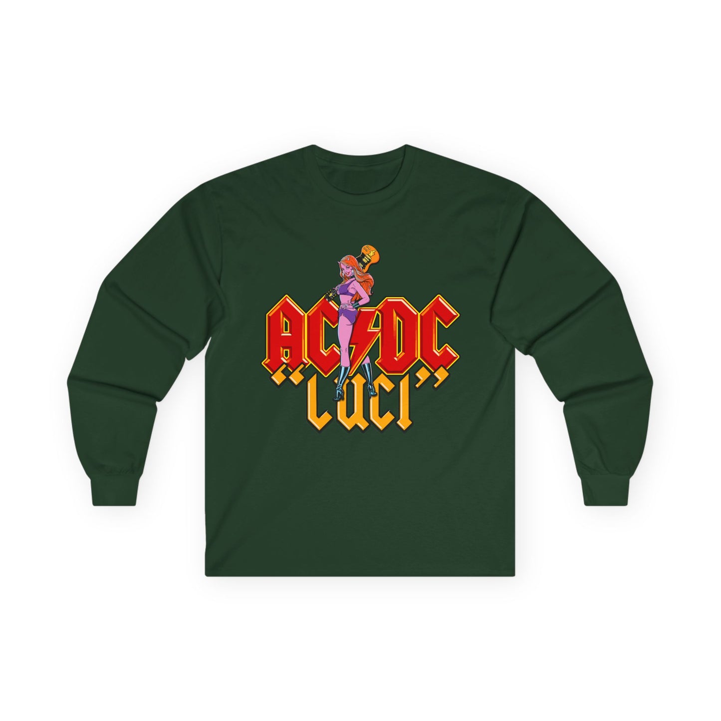 AC/DC Luci Long Sleeve Tee — Retro Rock Band Graphic Shirt