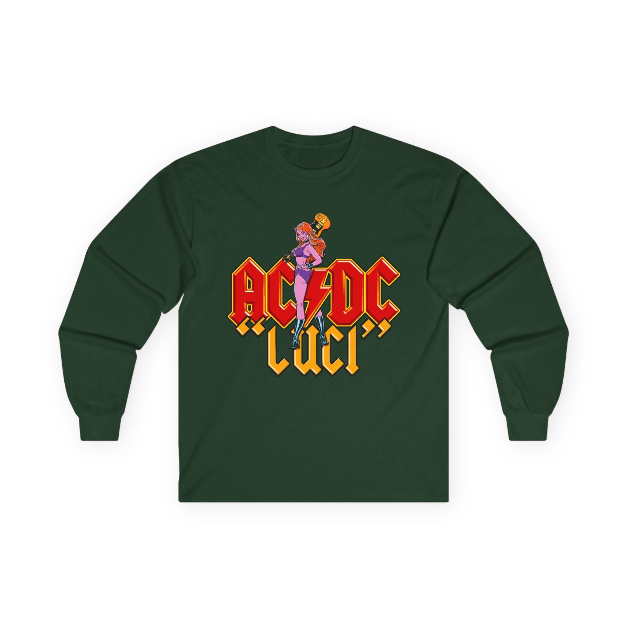 AC/DC Luci Long Sleeve Tee — Retro Rock Band Graphic Shirt