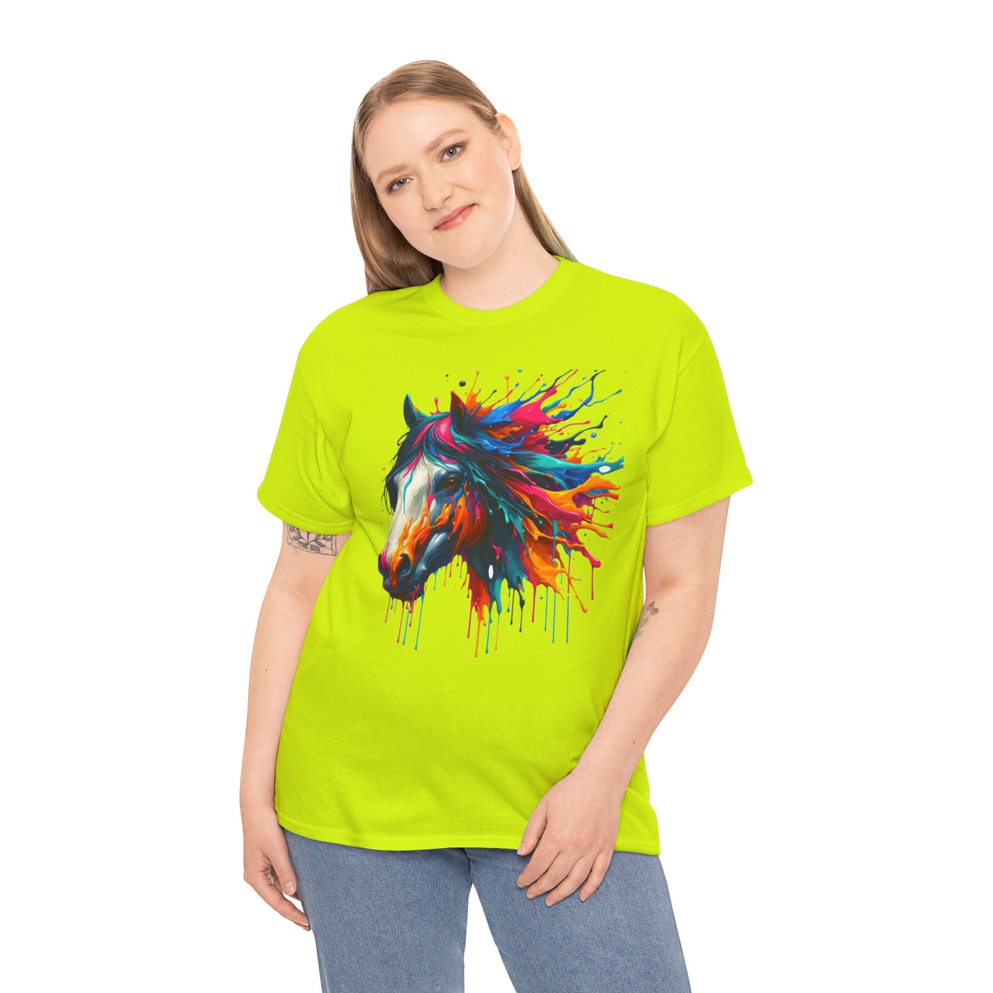 Vibrant Horse Art Unisex Heavy Cotton Tee