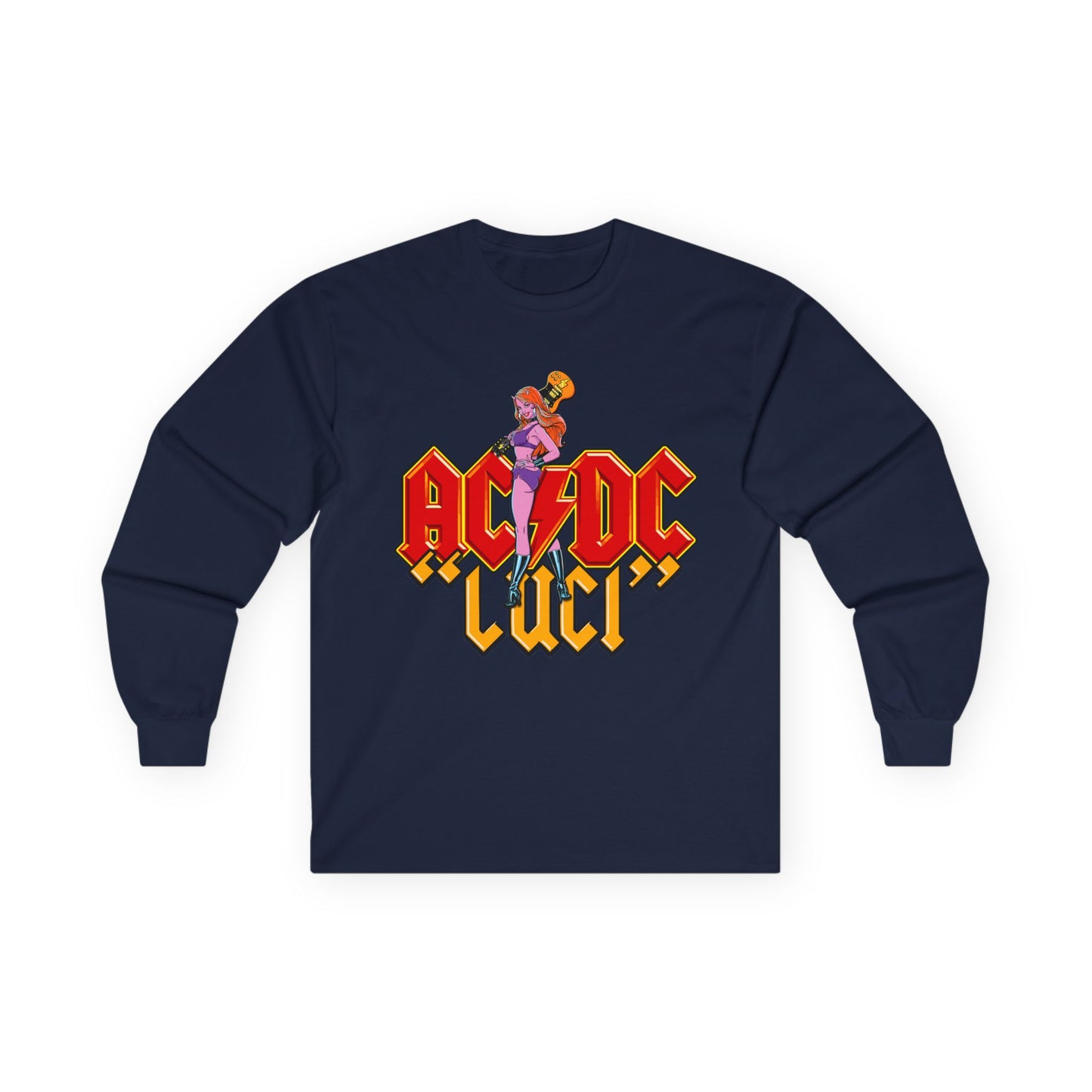 AC/DC Luci Long Sleeve Tee — Retro Rock Band Graphic Shirt