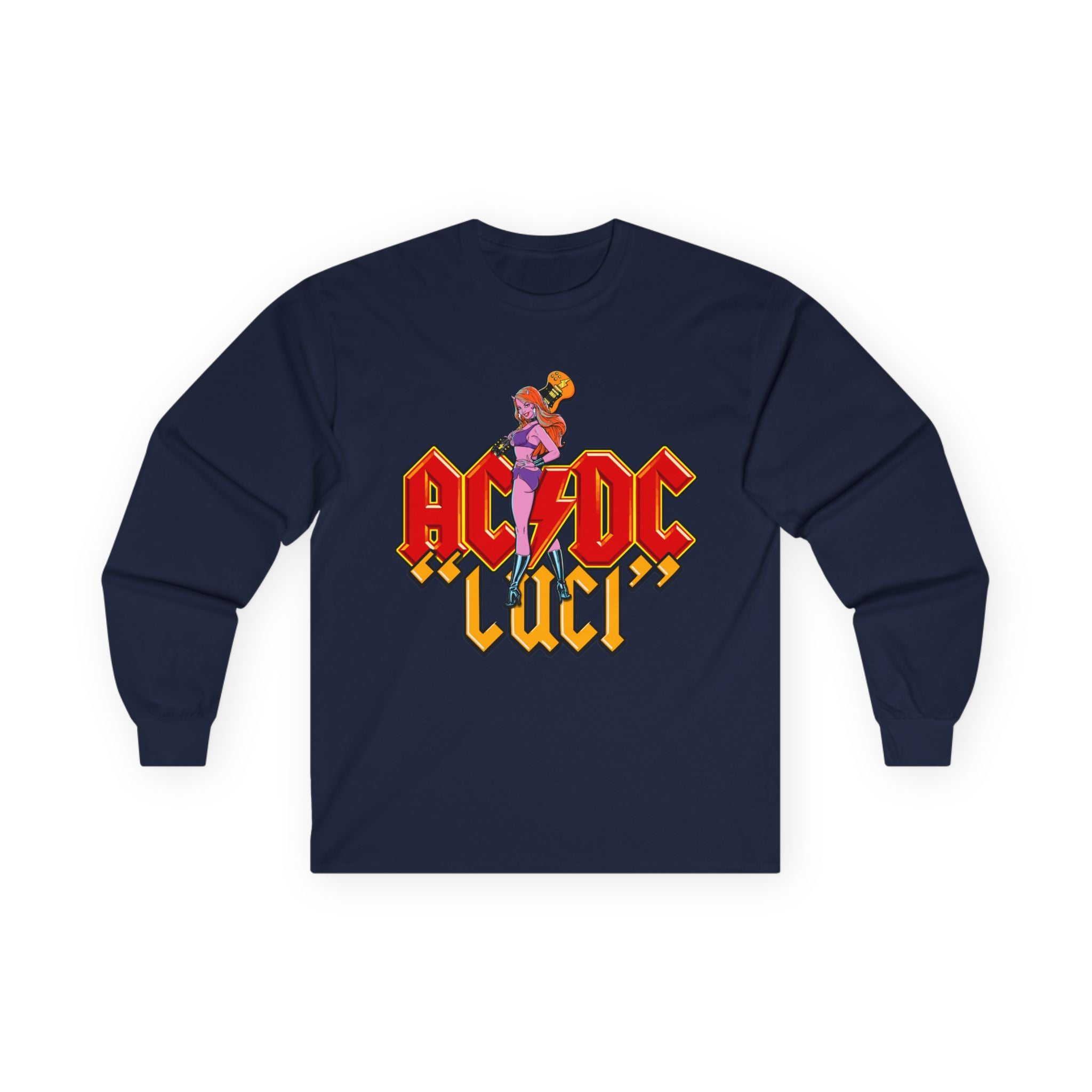 AC/DC Luci Long Sleeve Tee — Retro Rock Band Graphic Shirt