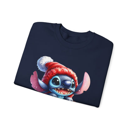 Christmas Stitch Sweatshirt – Cute Stitch in Santa Hat with Holiday Gifts