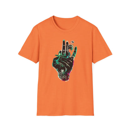 Psychedelic Hand Design Unisex T-Shirt - Softstyle, Casual Vibe