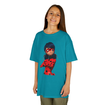 Cool Ladybug Superhero Kids Heavy Cotton Tee | Fun and Playful Design for Young Heroes