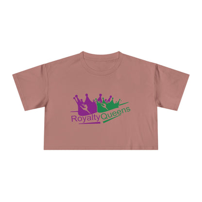 Royalty Queens Women's Crop Tee, Fun Party Top, Stylish Streetwear, Gift for Her, Casual Summer Wear, Trendy Graphic Tee