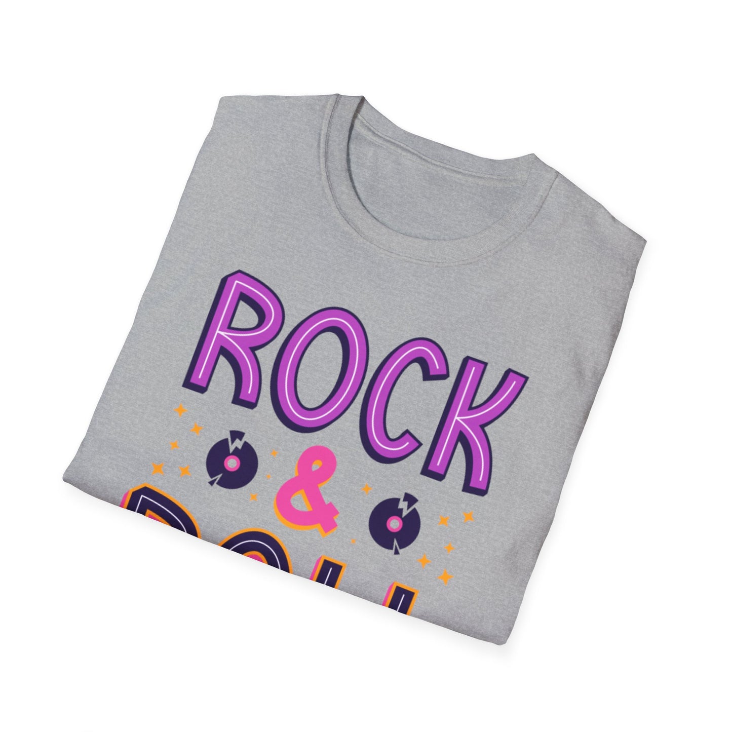 Rock & Roll Unisex Softstyle T-Shirt - Music Lovers Gift, Concert Apparel, Casual Wear, Festival Fashion, Fun Graphic Tee