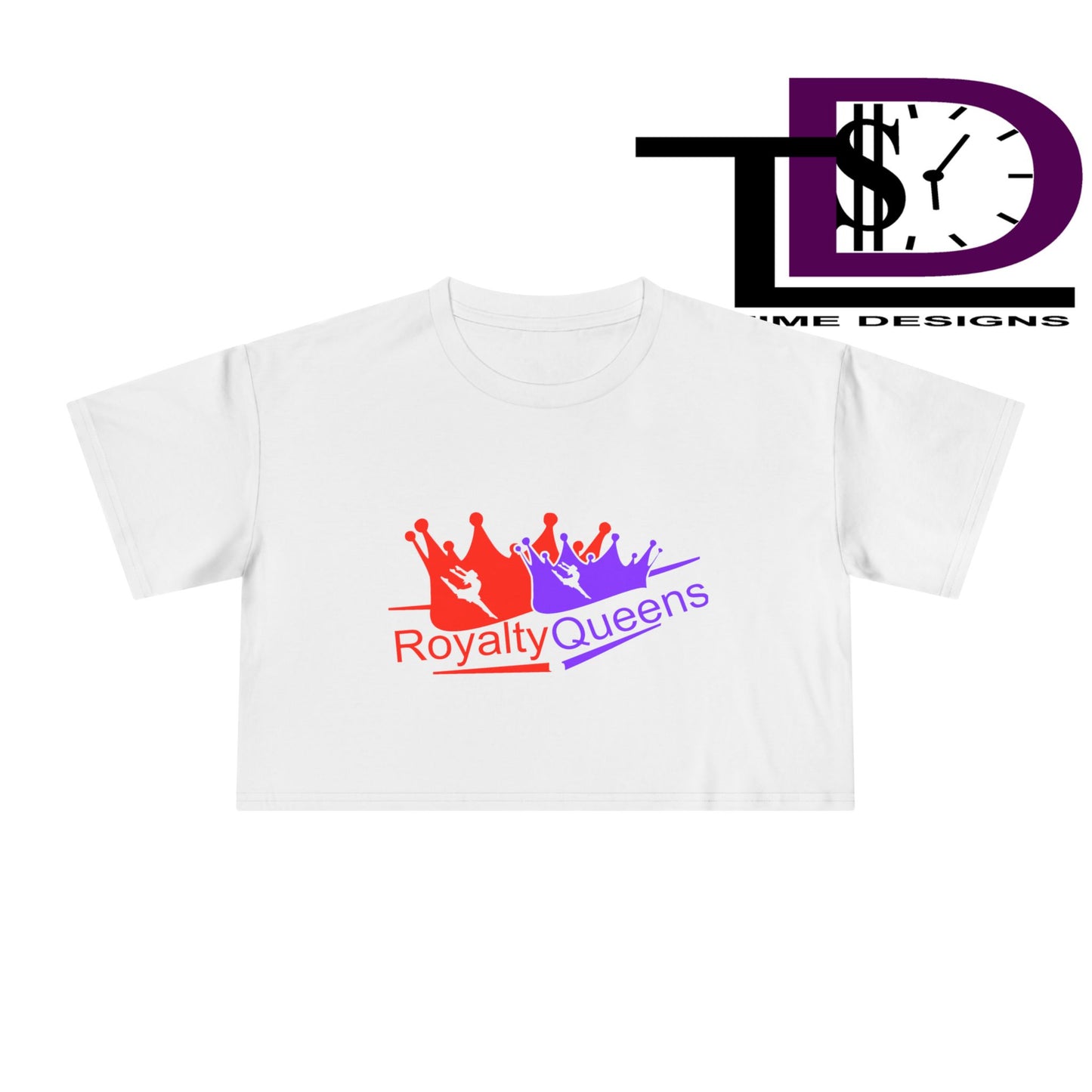 Royalty Queens Women's Crop Tee - Fun Summer Style, Casual Streetwear, Gift for Her, Festival Outfit, Vivid Crown Design