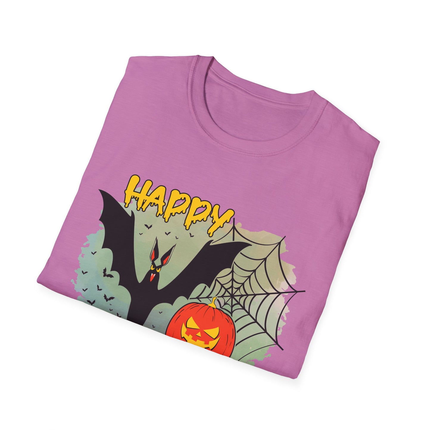 Happy Halloween Unisex Softstyle T-Shirt, Spooky Shirt, Halloween Tee, Fall Fashion, Trick or Treat Apparel